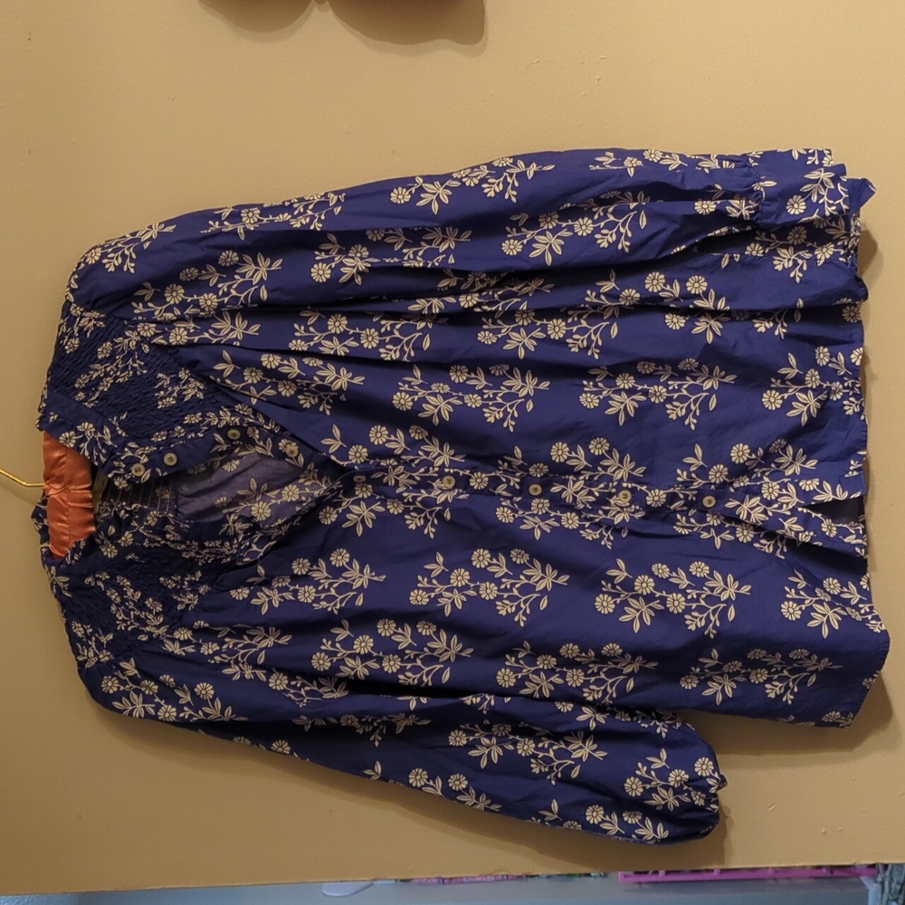 Indigo Button Down Blouse